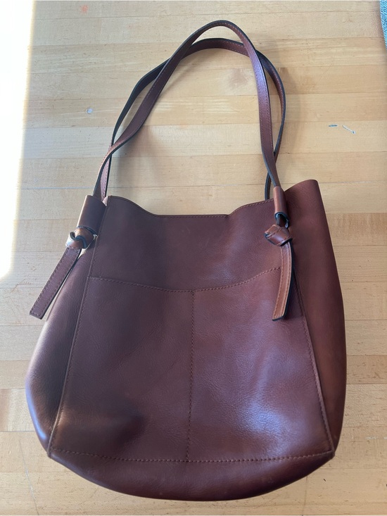 Madewell Handbags - Madewell The Knotted Leather Tote Bag Brown